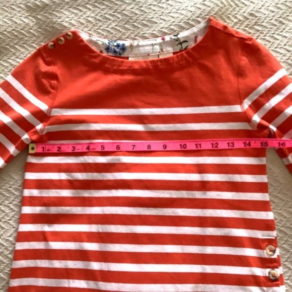 Maeve Anthro Bonnie Boatneck Orange Striped Top XS - Picture 6 of 9